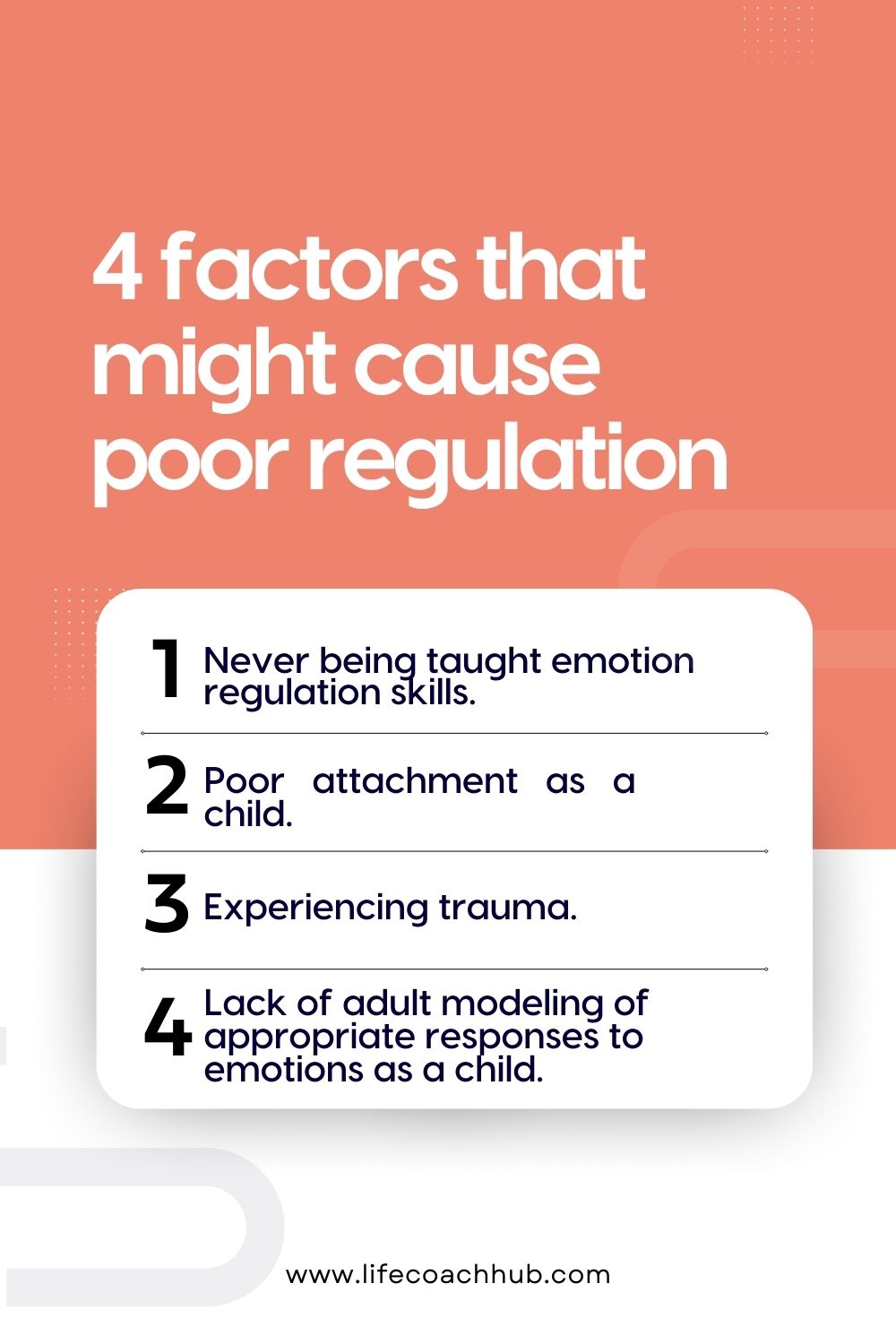 4 Factors that might cause poor emotional regulation