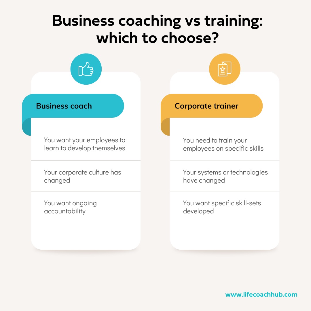 When to hire a business coach vs a corporate trainer: a comparison