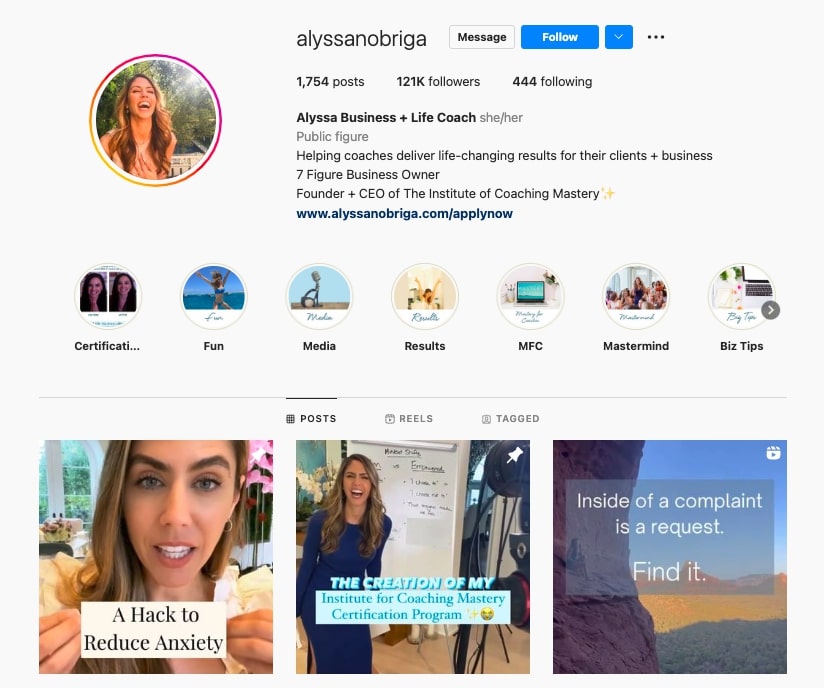 Alyssa Nobriga, best life coaches on Instagram, coaching tip