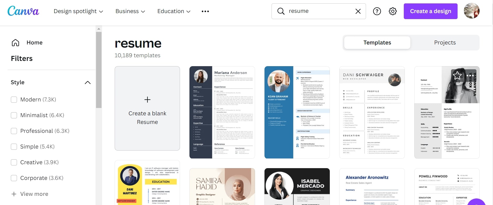 Make your resume stand out for your job interview on Canva