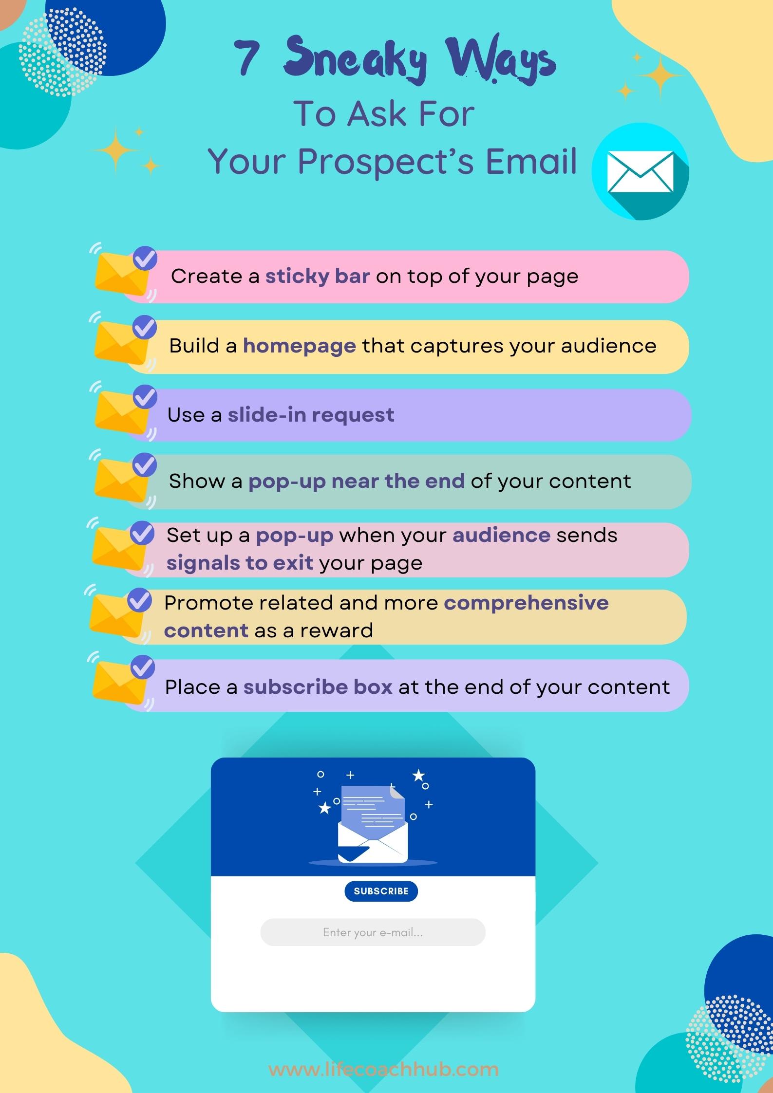 ways to ask for email of prospects coaching tip