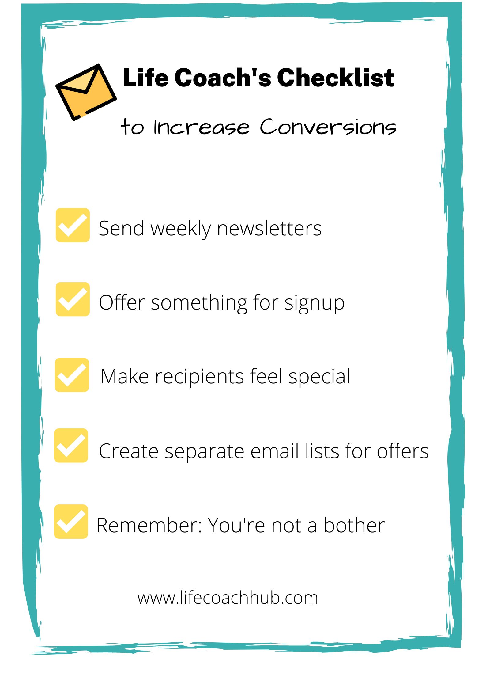Checklist to increase conversions