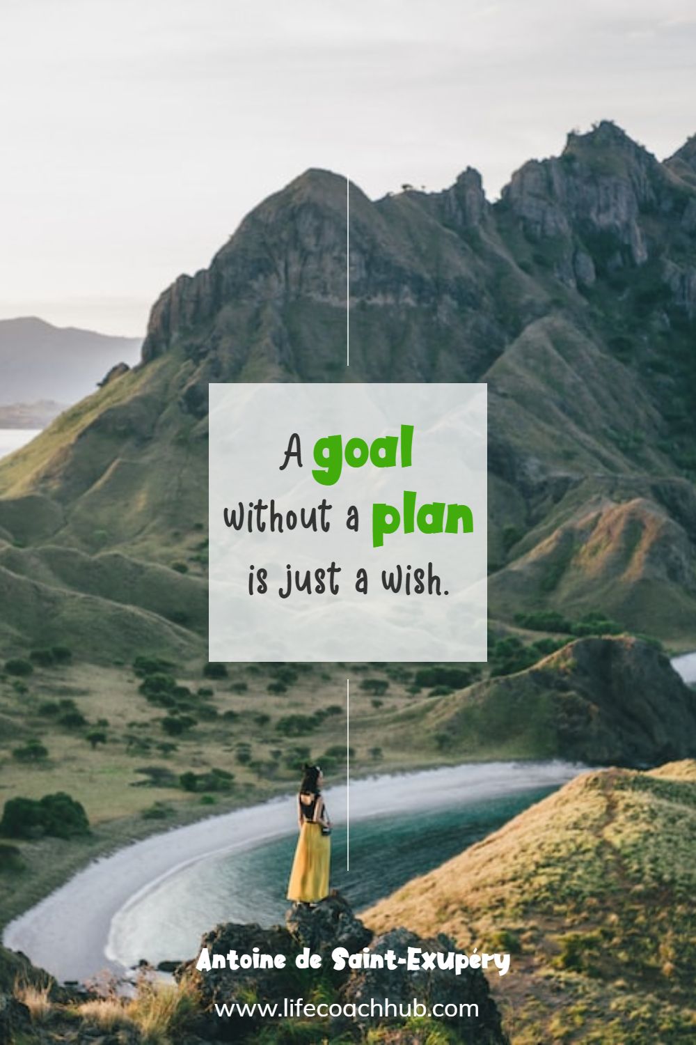A goal without a plan is just a wish. Antoine de Saint-Exupéry Coaching Quote
