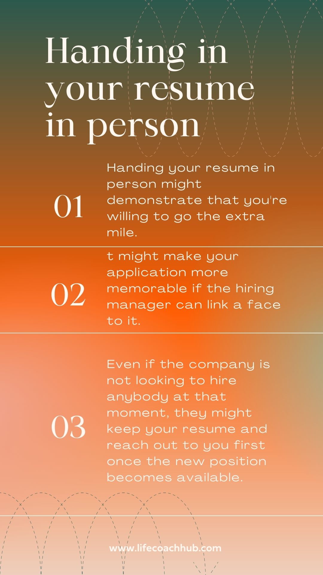Handing your resume in person can be a good thing