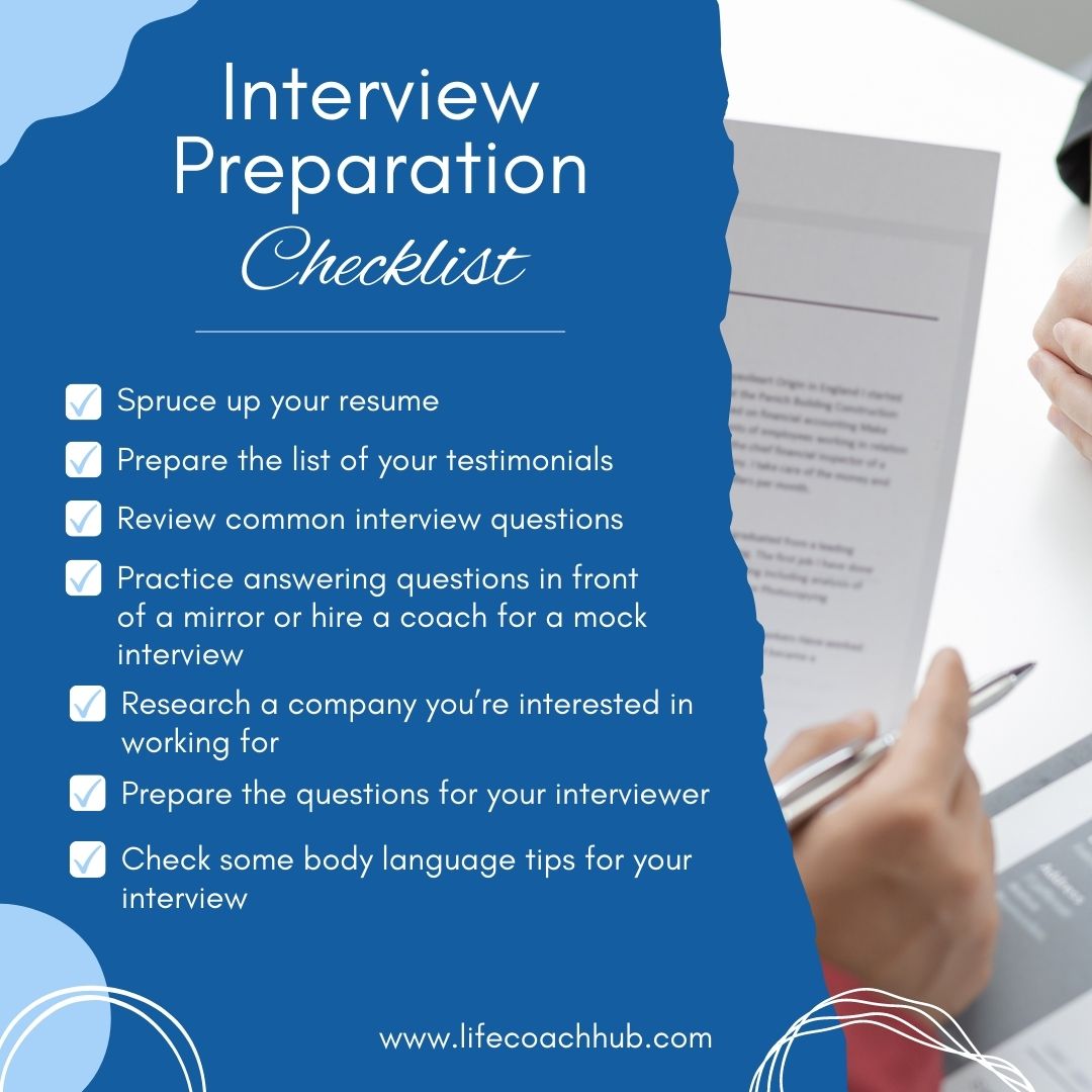 interview preparation checklist coaching tip material