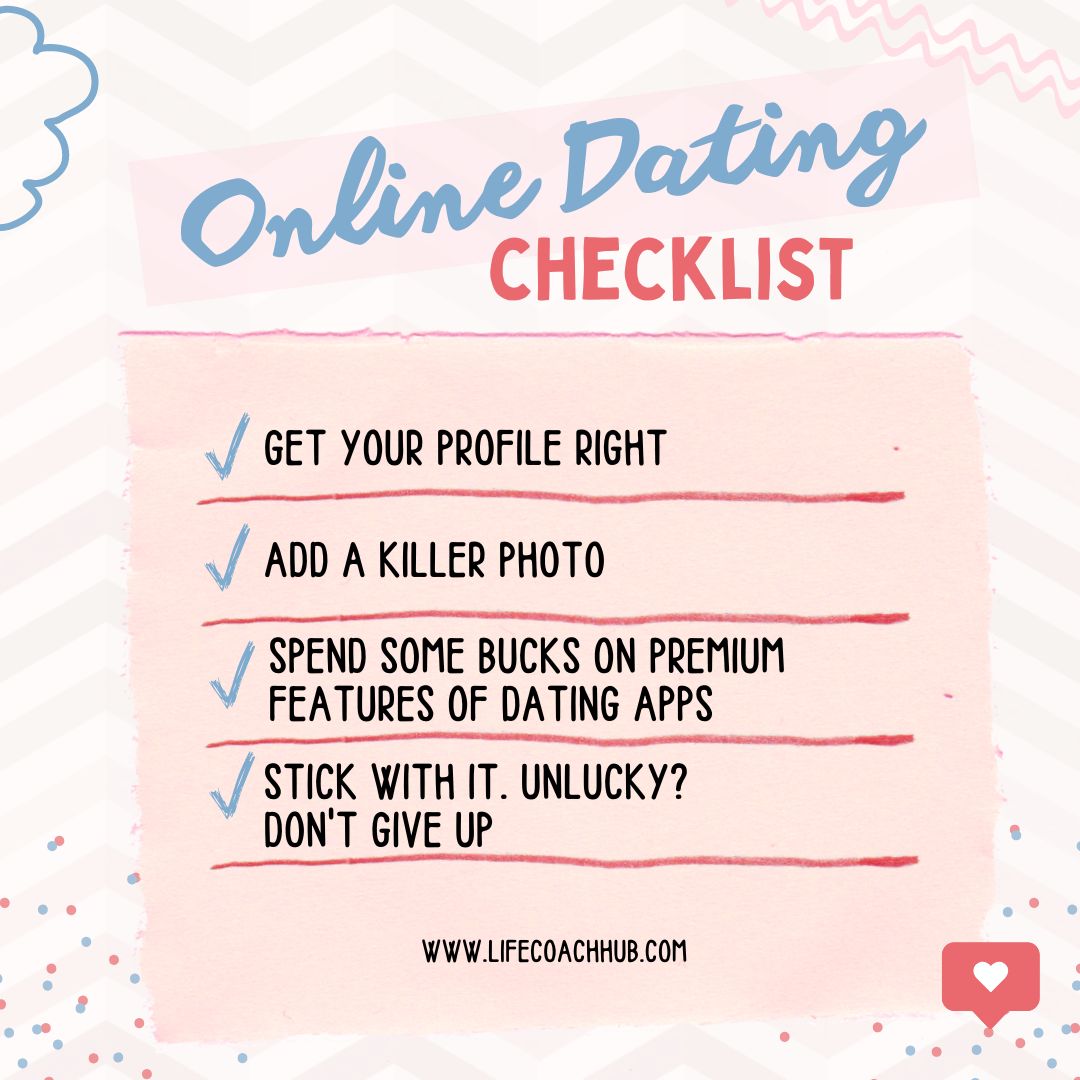 online dating checklist coaching tip material