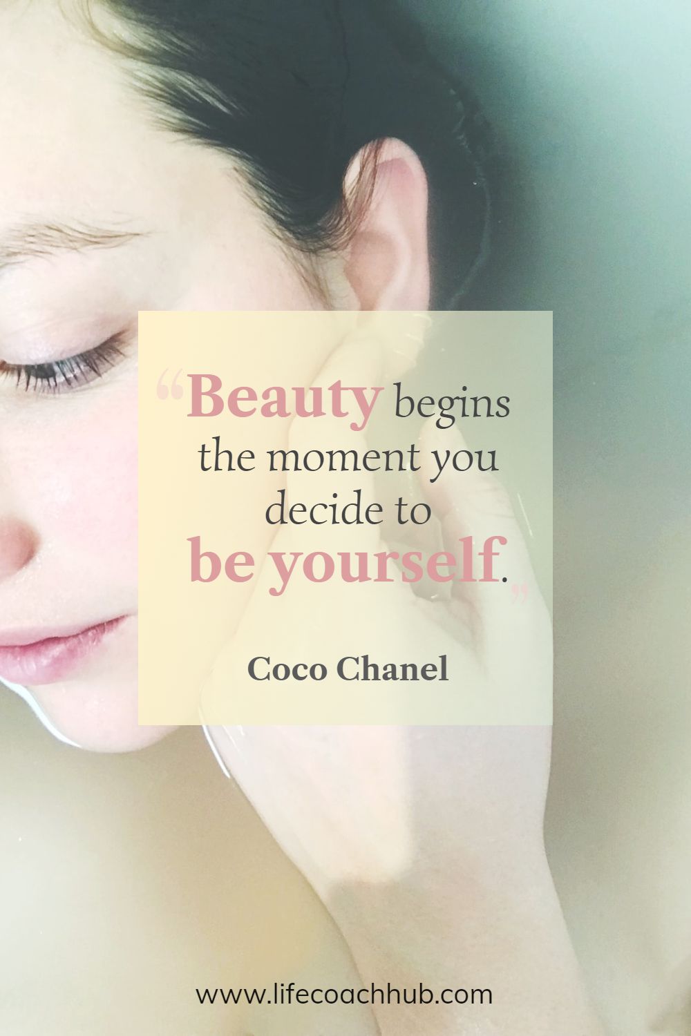 The journey to accepting yourself starts with you. Coco Chanel Coaching Quote