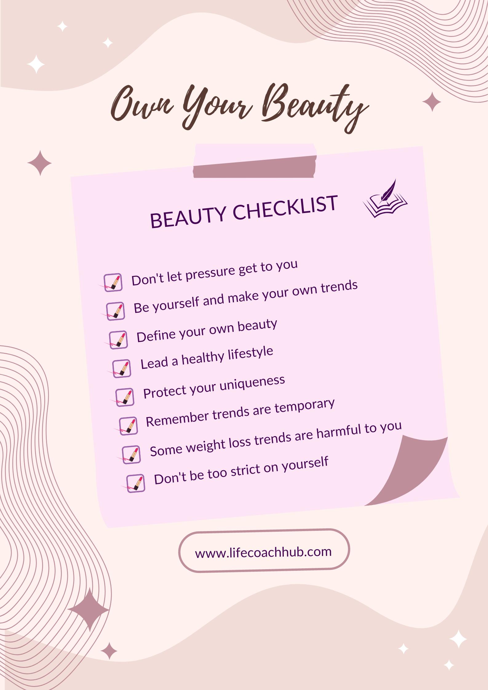 Beauty checklist to set your own beauty