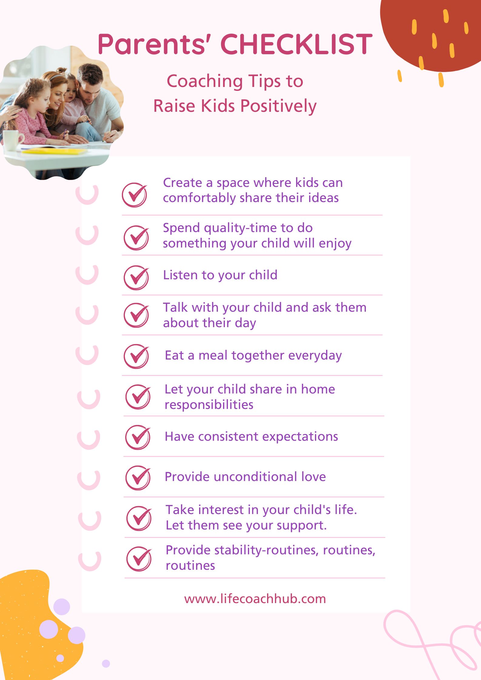 Parents' Checklist: Daily List to Raise Kids Positively