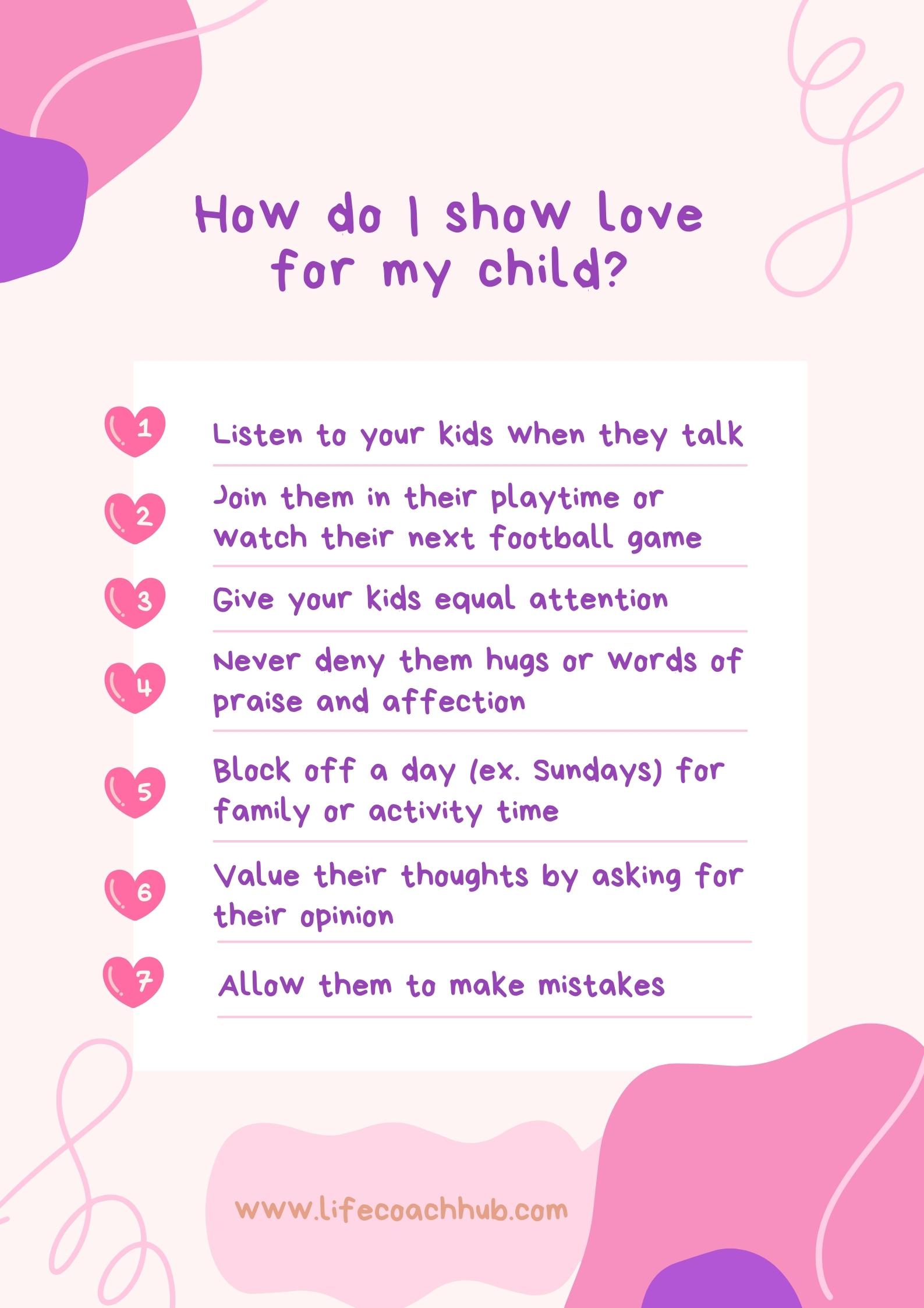 How to show love for your child