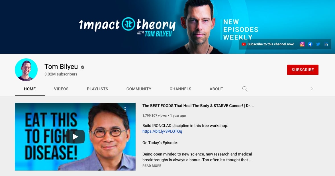 Tom Bilyeu YouTube channel, Impact Theory, best life coaches on YouTube, coaching tip