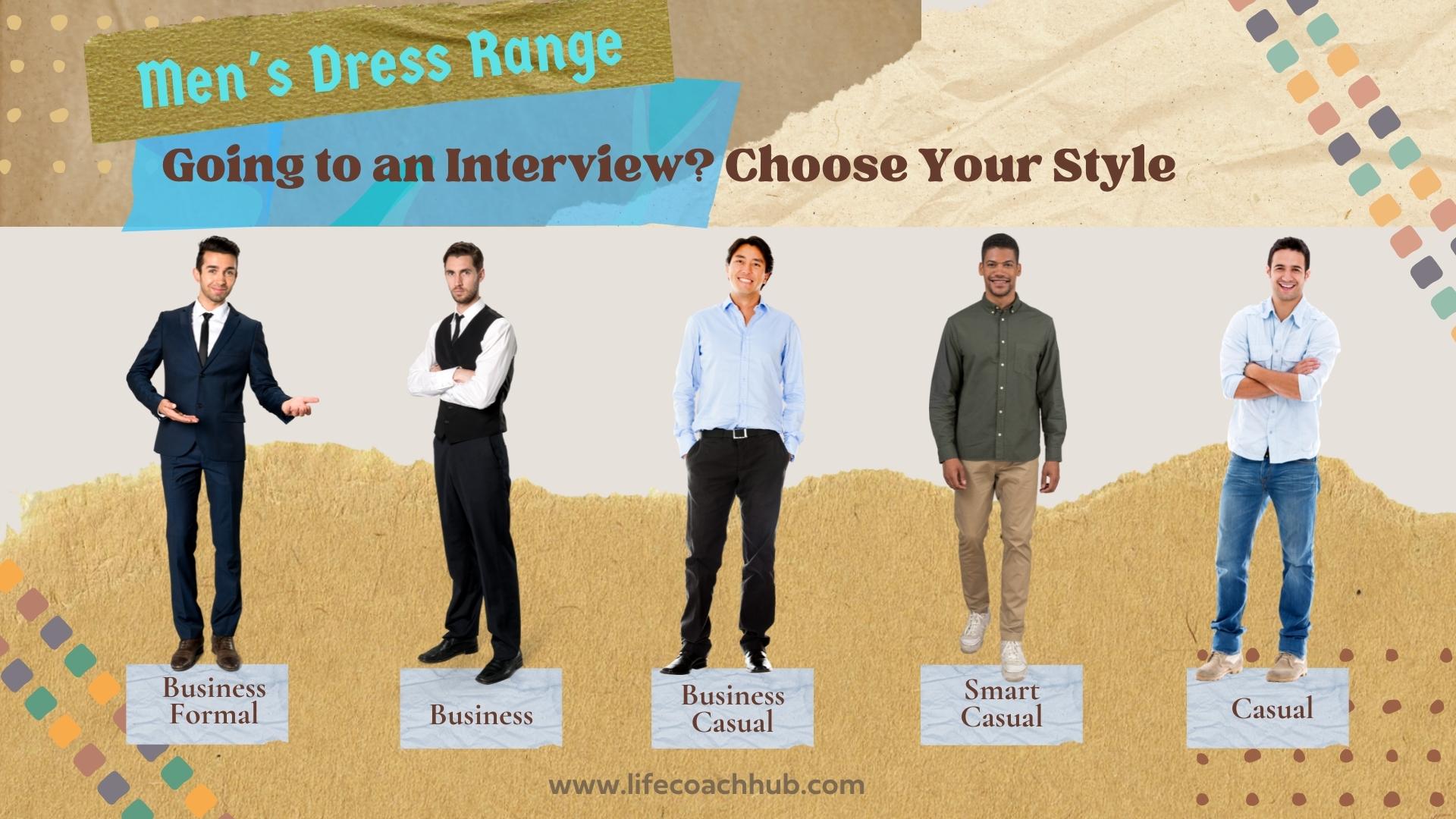Men's business casual and formal interview clothing what to wear